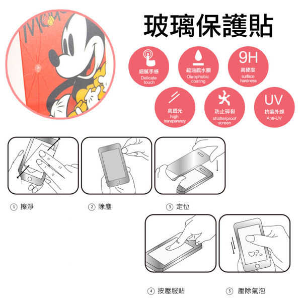 強強滾-【Disney 】iPhone 6 plus 強化玻璃彩繪保護貼-米奇米妮