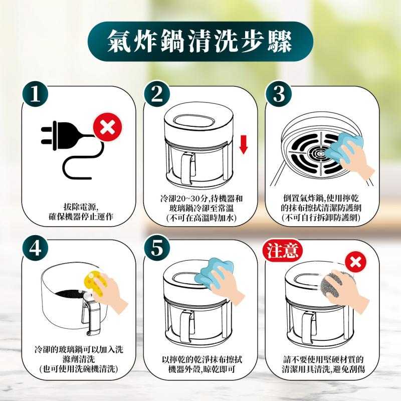 Glolux 3.5L 透明可視觸控式氣炸鍋 烤箱 烘烤爐 強強滾