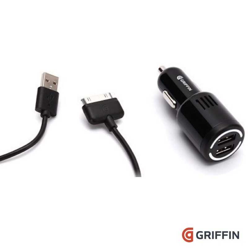 強強滾-Griffin雙USB車用充電器PowerJolt Dual2.1A (附30pin USB toDock線)