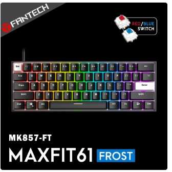 強強滾優選~ FANTECH MAXFIT61 Frost 60%可換軸體RGB機械式鍵盤(MK857 FT)-黑