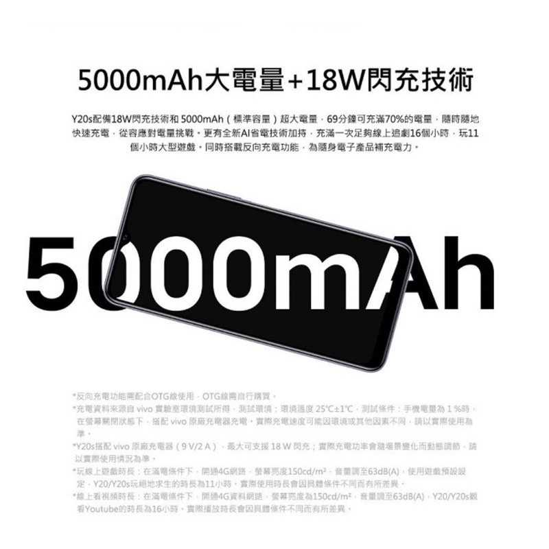 強強滾-全省免運保固半年【全新 VIVO Y20S 128G】V2029（VIVO、原盒）