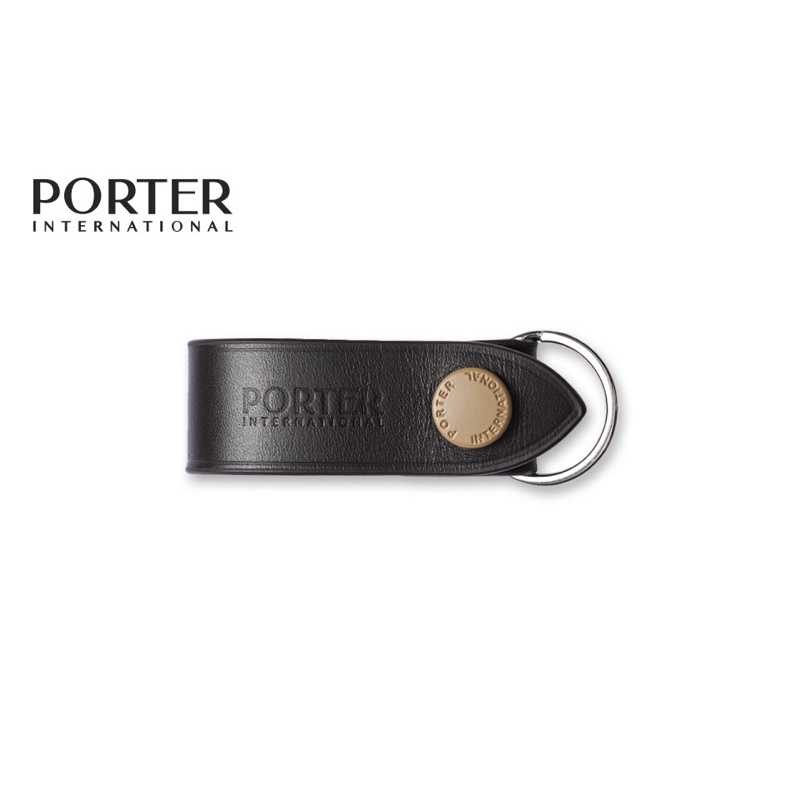 強強滾生活 【PORTER INTERNATIONAL】真皮鑰匙圈(咖啡)