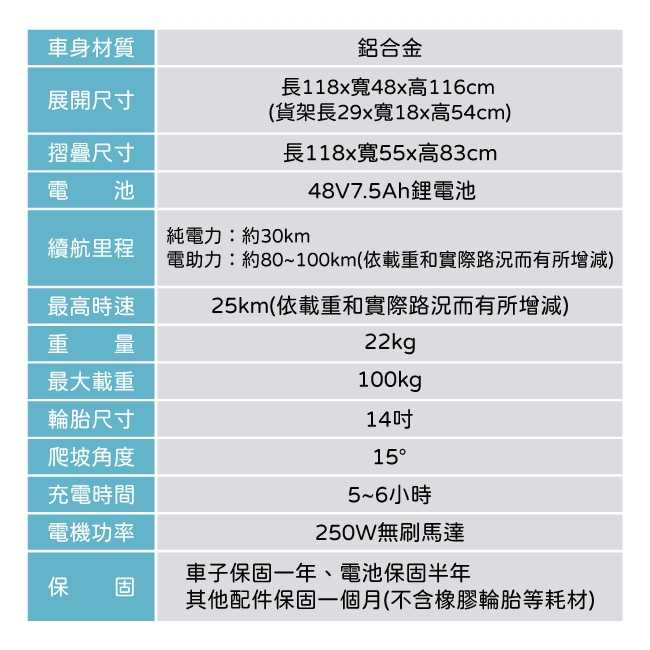 強強滾優選~CARSCAM 14吋48V雷神電動輔助折疊自行車