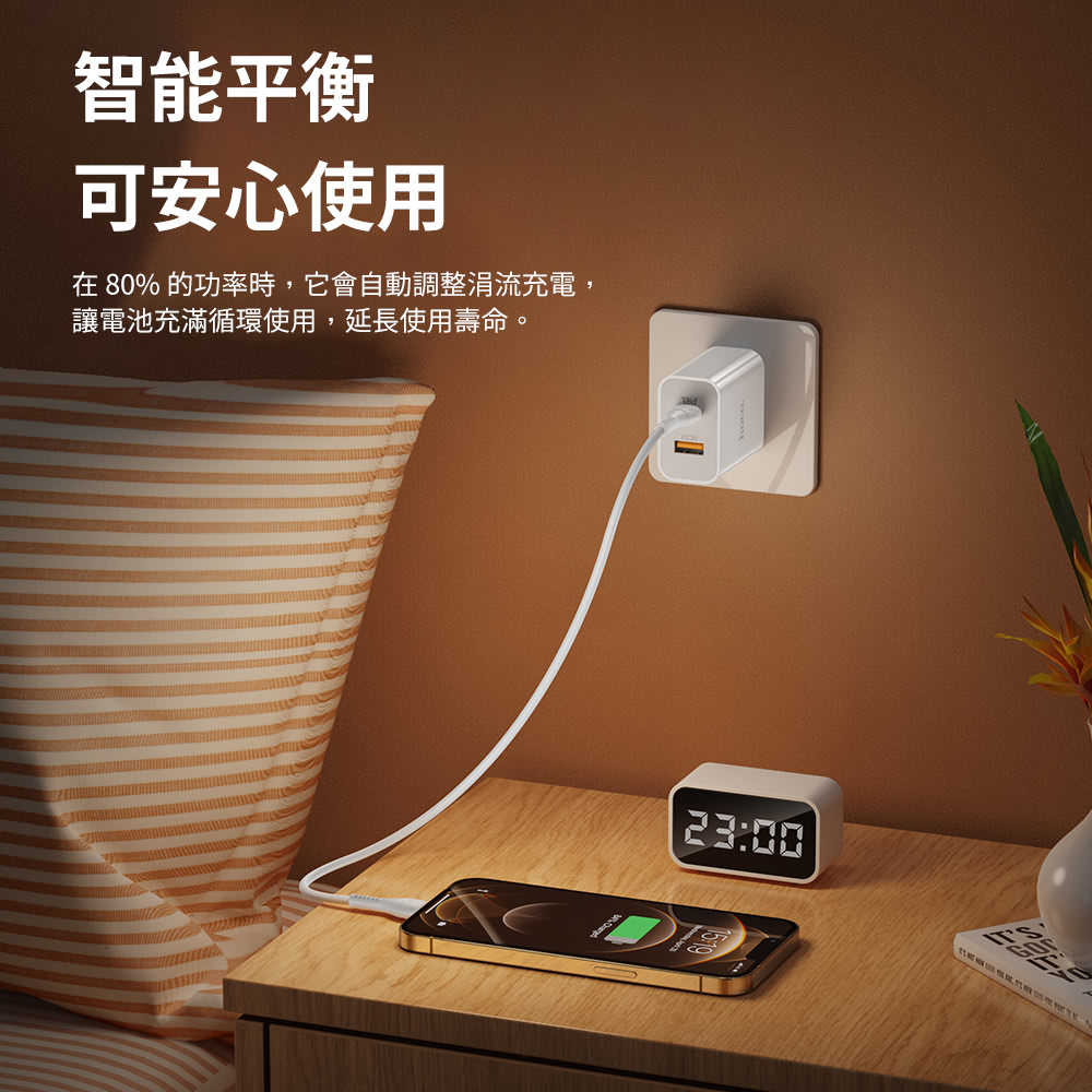 強強滾優選~【hoco.浩酷】C97 悟原 PD20W QC3.0充電器 US (水果/安卓充電 多款支援)