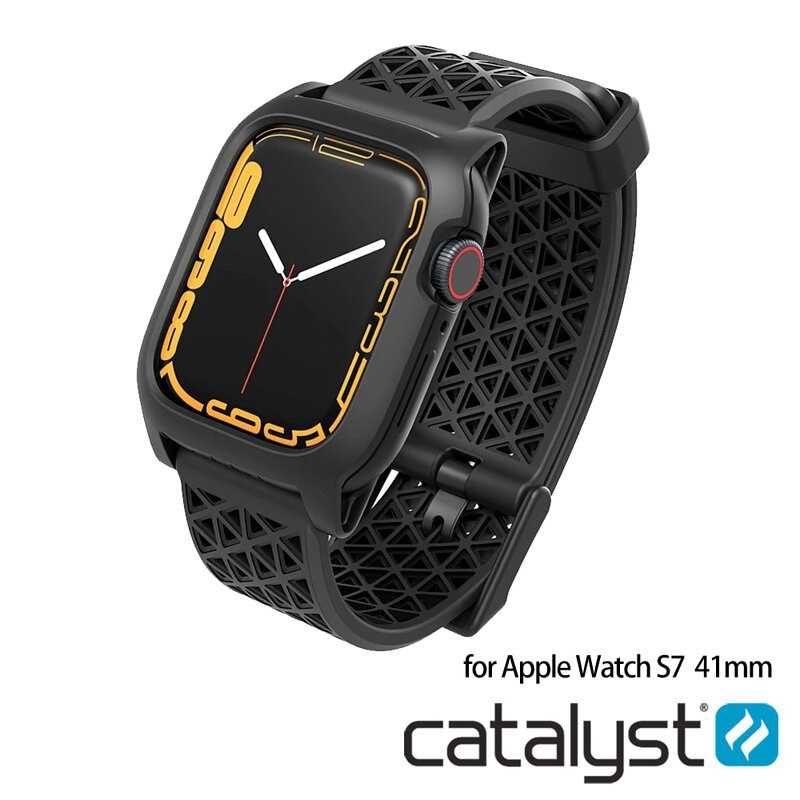 強強滾-CATALYST Apple Watch S7 41mm 耐衝擊防摔保護殼(含錶帶)-黑色