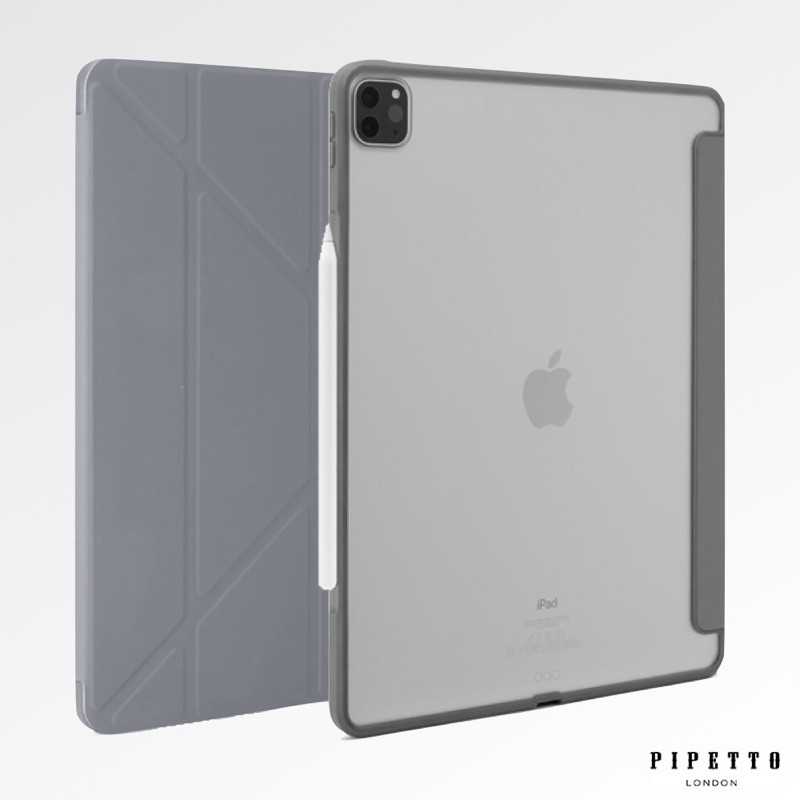 強強滾-PIPETTO iPad Pro 12.9吋 第4代 第3代  多角度多功能保護套 深灰色