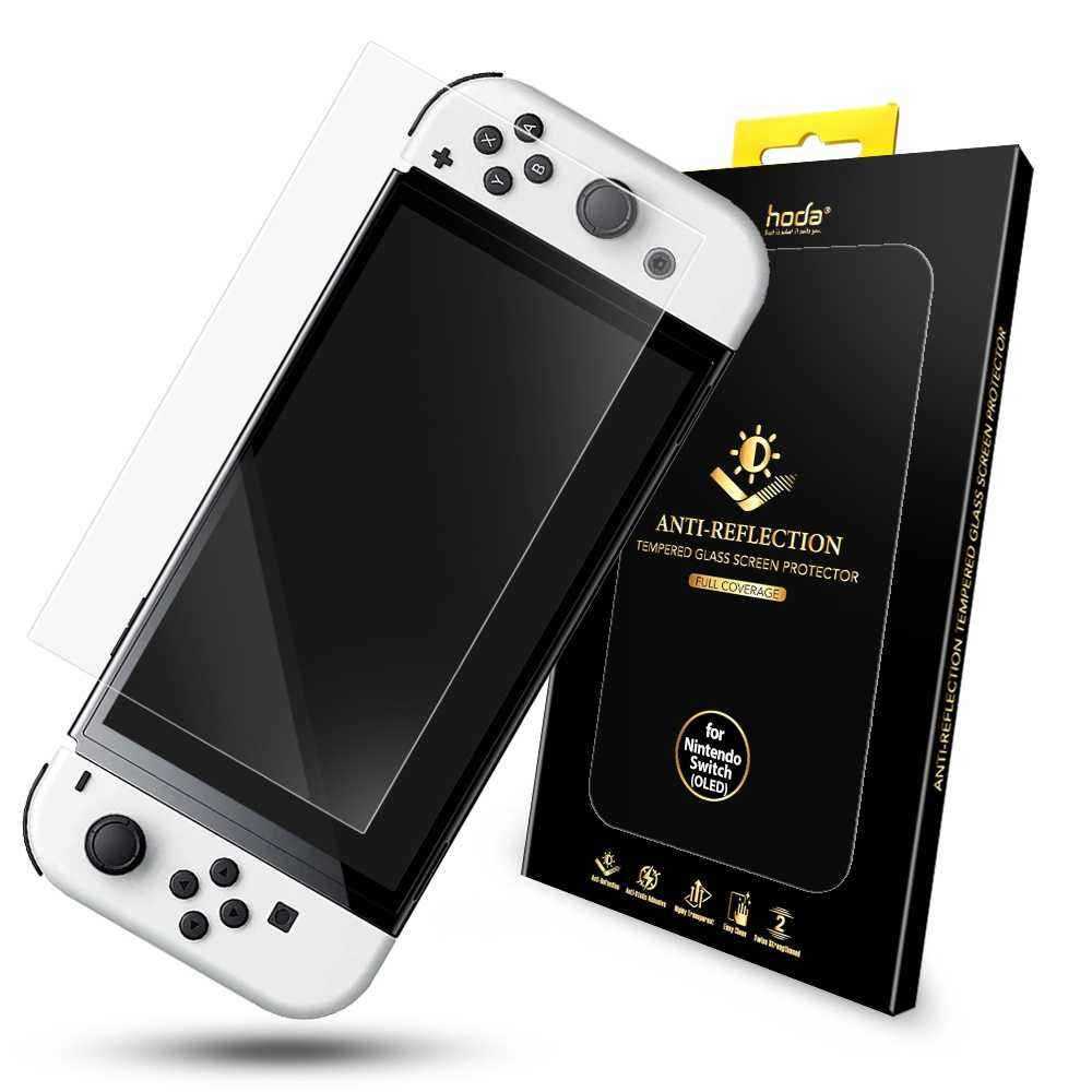 強強滾-hoda【任天堂 Switch OLED】滿版AR抗反射玻璃保護貼