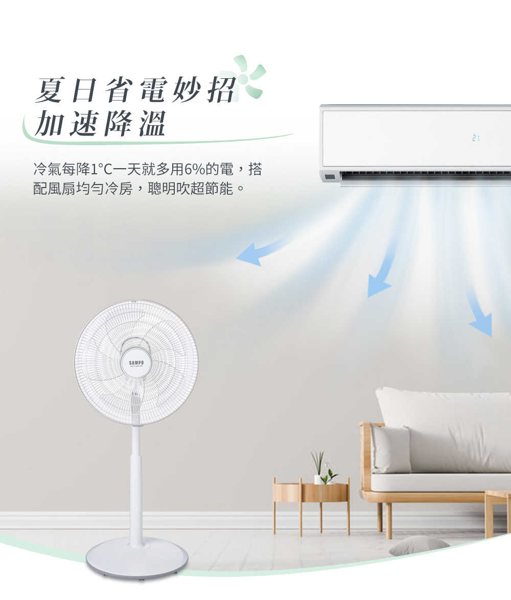 強強滾優選~ SAMPO聲寶 14吋上控式立扇