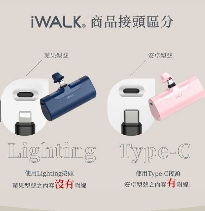 強強滾優選~ iWALK 五代直插式行動電源- iPhone