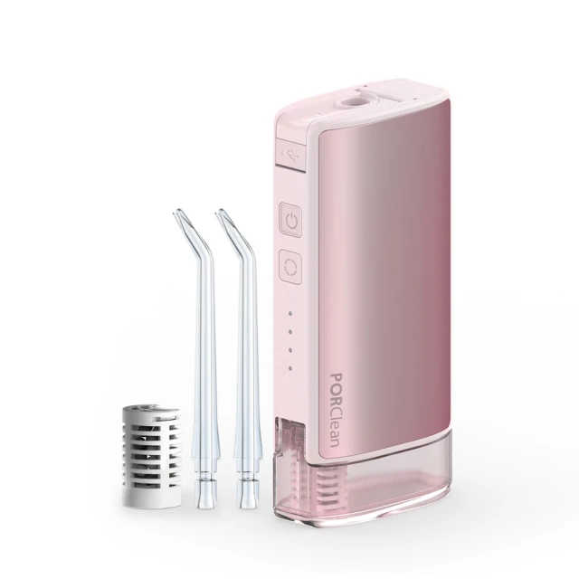 新莊 PORClean 寶可齡 THIN601 隨身型抗菌沖牙機(櫻花粉) 洗牙 牙線 手持