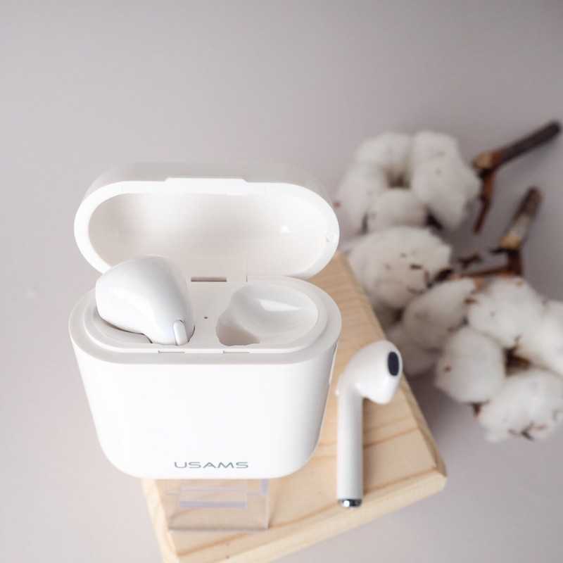 強強滾-USAMS 無線藍牙耳機藍芽免持 TWS-F10 vs airpods