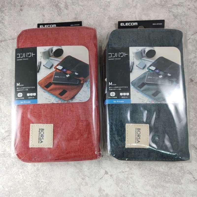 強強滾-ELECOM 多口袋 配件 收納包 紅/藍 收納袋 3C周邊 隨身包 收納 魔鬼氈