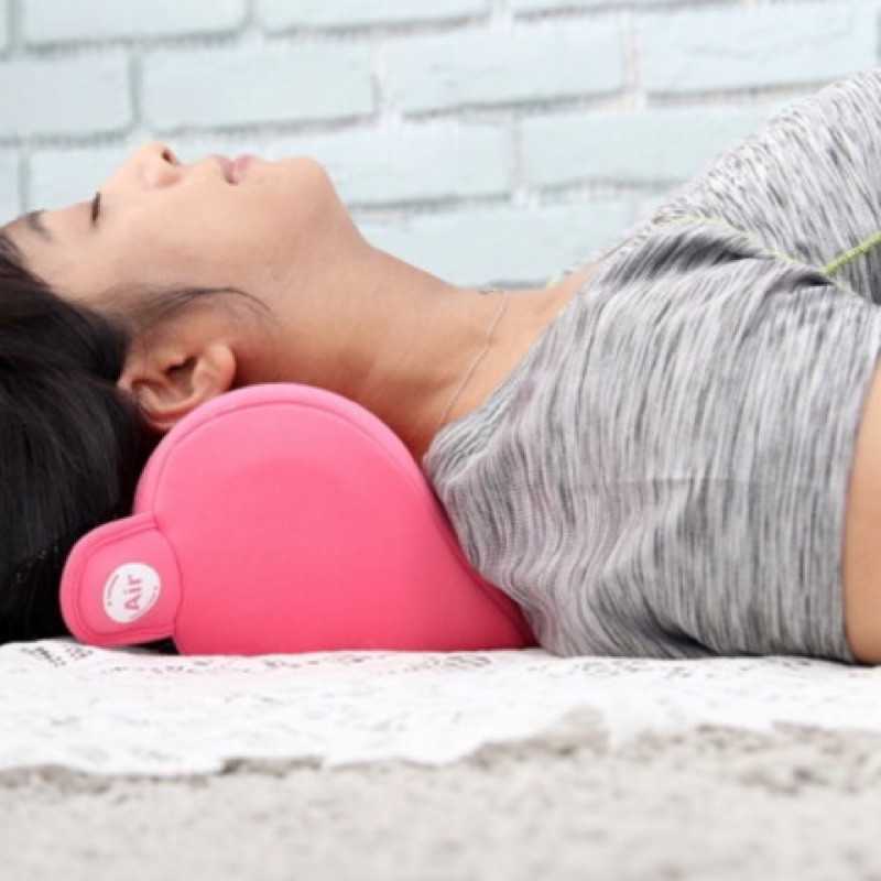 強強滾-KN-06專利免電力空氣枕芯氣囊自動充氣樂肩伸展頸枕-蜜桃粉
