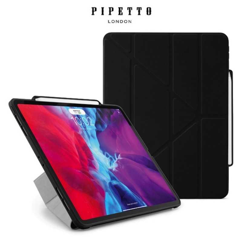 強強滾-PIPETTO iPadPro12.9吋(第4代) 多角度多功能保護套內建筆槽-黑色