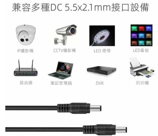 強強滾~【ENERGIEMAX】DC5.5*2.1mm DC公對公延長 DC電源公對公連接線