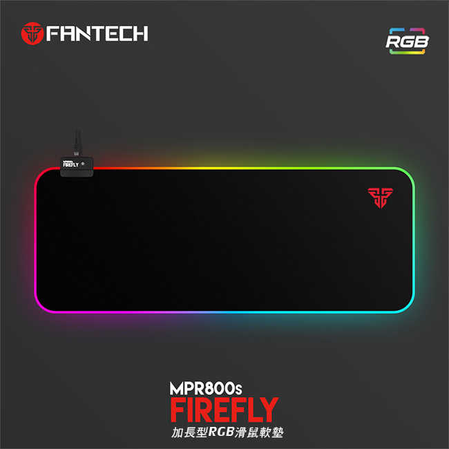 FANTECH MPR800s RGB燈效精密防滑加長版電競滑鼠墊 強強滾