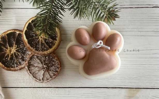 強強滾優選~ [RONG]療癒噗噗熊掌造型蠟燭 質感擺件