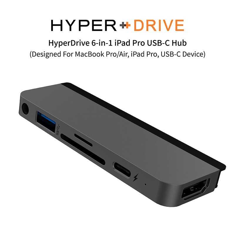 強強滾-HyperDrive 6-in-1 iPad Pro USB-C 集線器- 2色