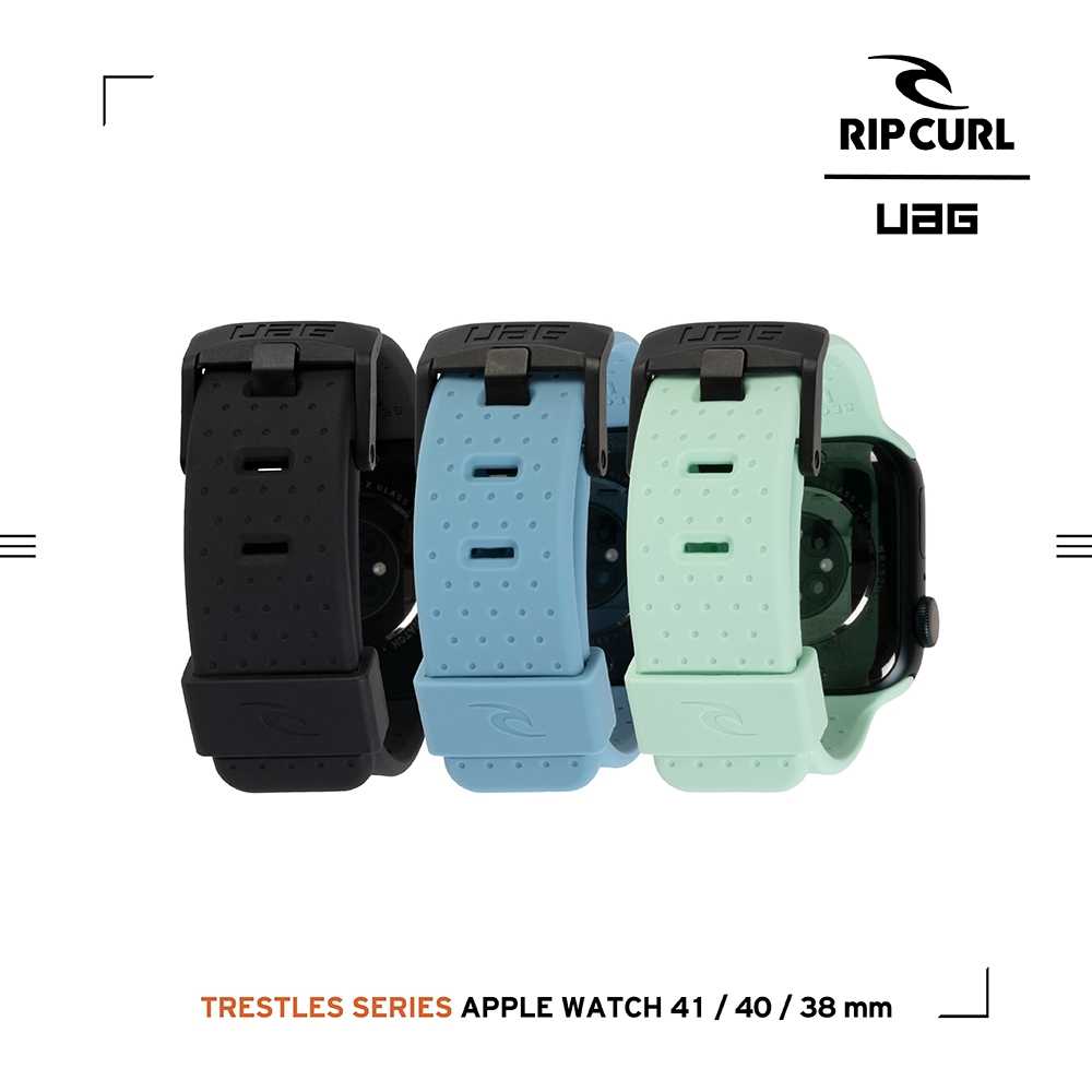 強強滾優選~ UAG X RIP CURL Apple Watch 38/40/41mm 舒適矽膠運動錶帶