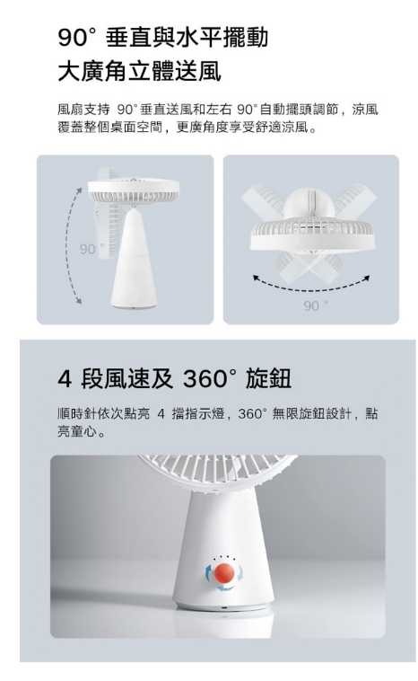 強強滾優選~小米迷你無線風扇 桌扇,小電扇,電風扇
