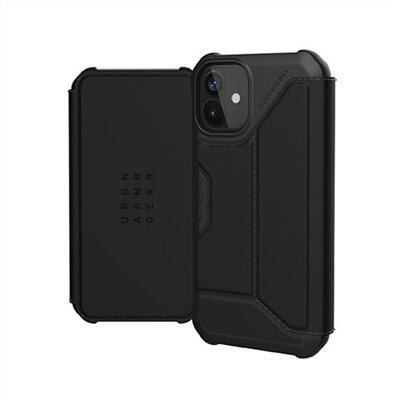 美國軍規 UAG iPhone12 mini ＂5.4＂ (2020) 翻蓋式耐衝擊保護殼-極簡黑 強強滾