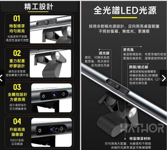 強強滾優選~視訊掛燈 USB非對稱光源視訊螢幕掛燈-旗艦款
