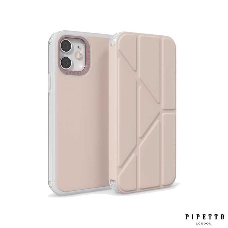 強強滾-Pipetto iPhone 12 /12 Pro 6.1吋多角度折疊皮套 粉色