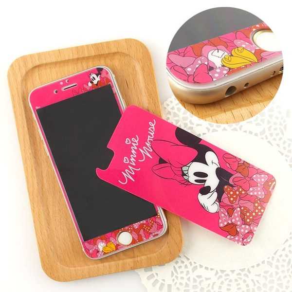 強強滾-【Disney 】iPhone 6 plus 強化玻璃彩繪保護貼-米奇米妮