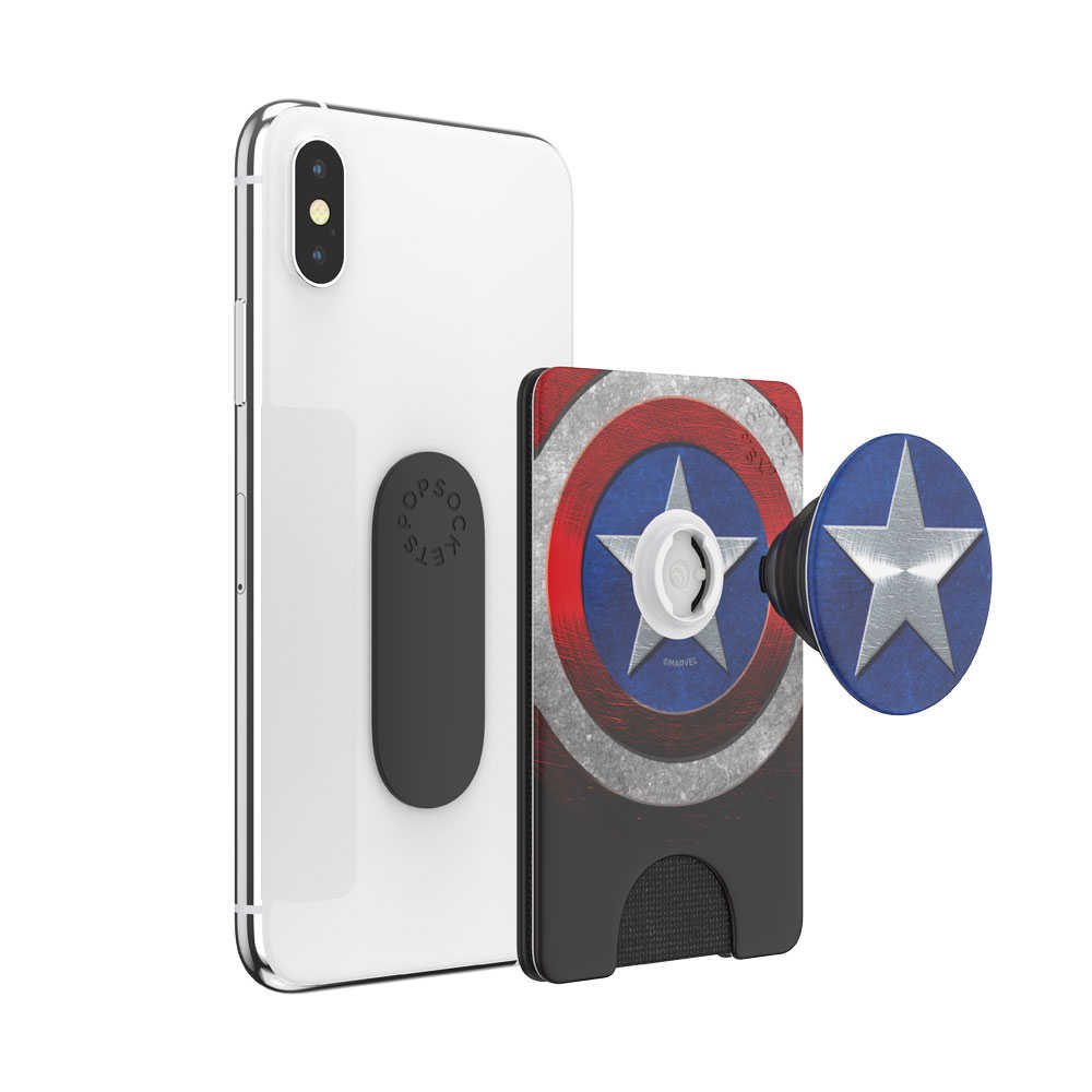 強強滾優選~美國隊長【PopSockets 泡泡騷二代 PopWallet +】泡泡騷卡夾 Plus