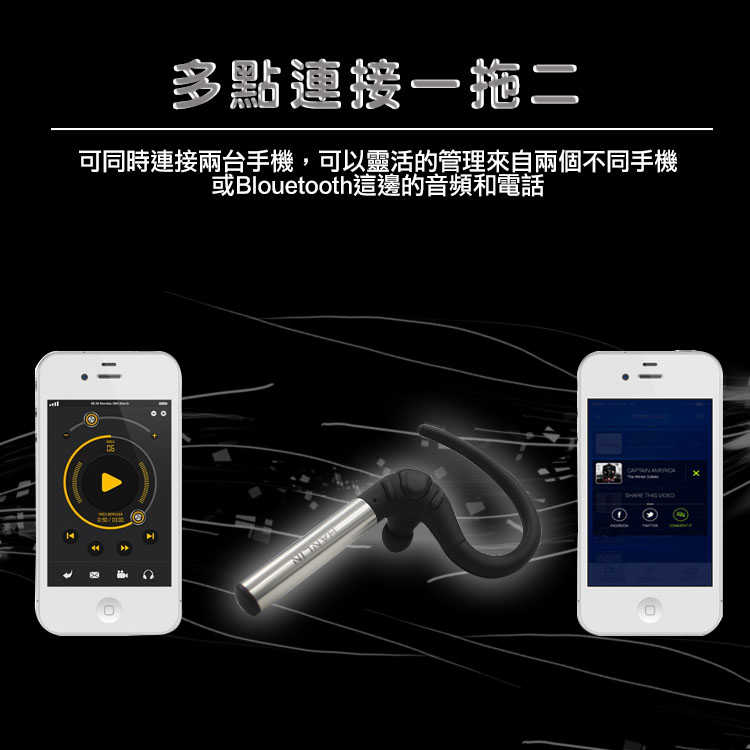 藍牙耳機 待長機王BT99藍芽耳機(右耳專用) 單耳 鋁合金 舒適耳掛