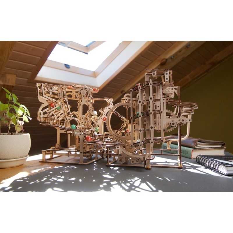 強強滾生活 UGEARS - 瘋狂彈珠台2號 滾球機關 彈珠雲霄飛車 動力模型 木製模型 積木玩具 木片拼圖