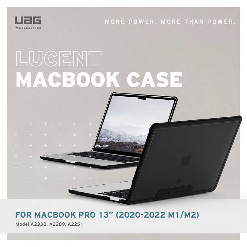 強強滾生活 UAG (U) Macbook Pro 13吋（2020、2022）耐衝擊輕量保護殼-透黑(筆電殼、電腦殼)