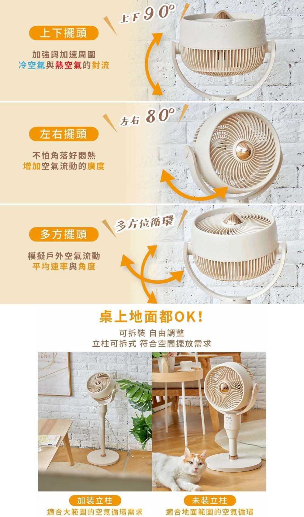 強強滾優選~【GPLUS】GP小雷達 空氣循環7吋四季扇