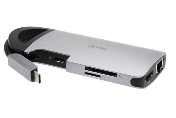 強強滾~Opro9 USB 3.0 Type-C 8埠帶線多功能轉接器