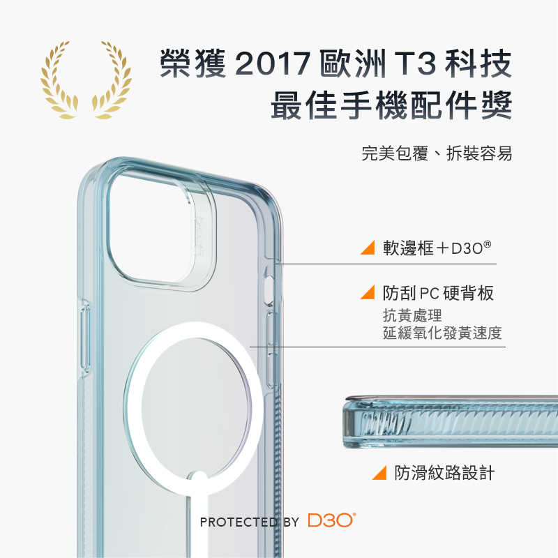 強強滾優選~ Gear4【iPhone 14 6.1吋】D3O® Milan Snap 米蘭磁吸款透明極光防摔保護殼