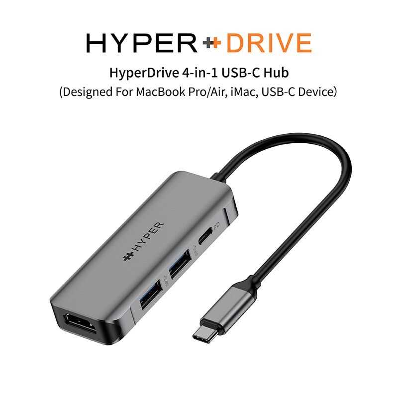 強強滾-HyperDrive 4-in-1 USB-C Hub-太空灰