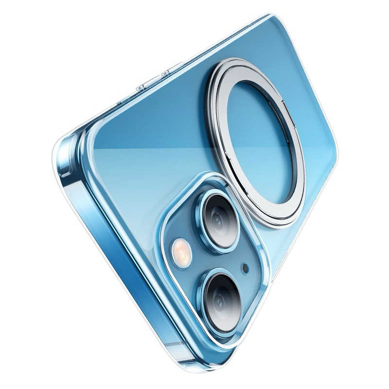 強強滾生活 SuperB iphone15 Plus 軍規旋轉磁吸支架手機保護殼 黑/透明/紫