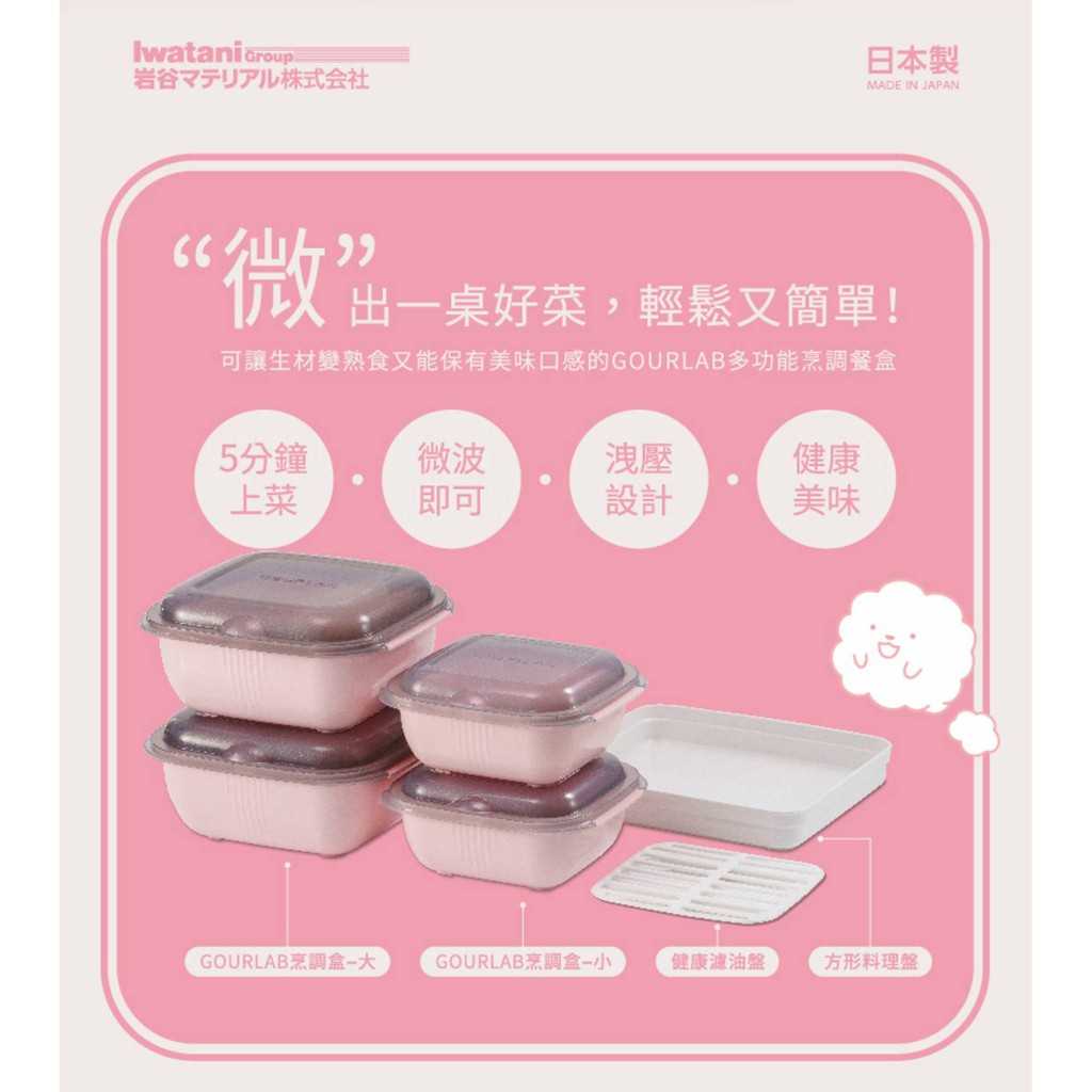 預購 日本GOURLAB Plus多功能烹調盒六件組(粉) 微波盒 加熱盒 水波爐原理 保鮮盒 收納盒 強強滾