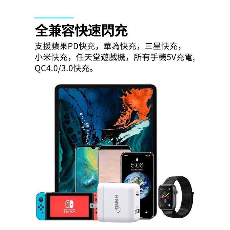 強強滾-Hang C13 Type-C USB 雙孔快速充電器 20W 蘋果PD+QC 快充頭 插頭 充電頭