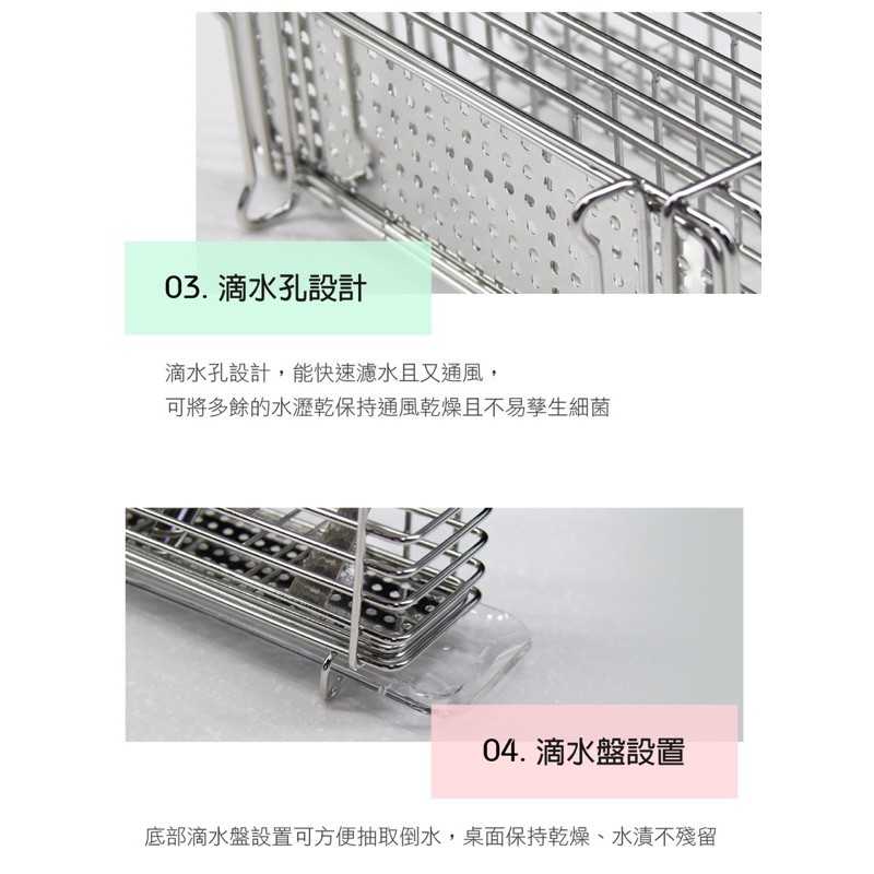 強強滾-【Hanlix 亨利士】MIT台灣製 304不鏽鋼 掛式三格筷籠置物架