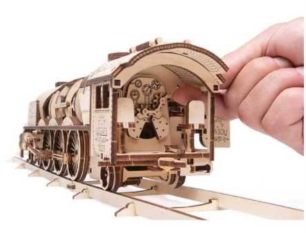 強強滾~Ugears自我推進模型 - 虧雞Train V-Express Steam Train with Tender