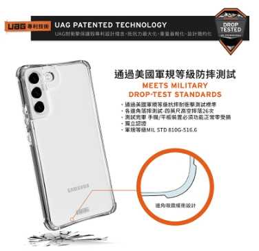 強強滾優選~【UAG】Galaxy S22 耐衝擊保護殼-極透明 ultra