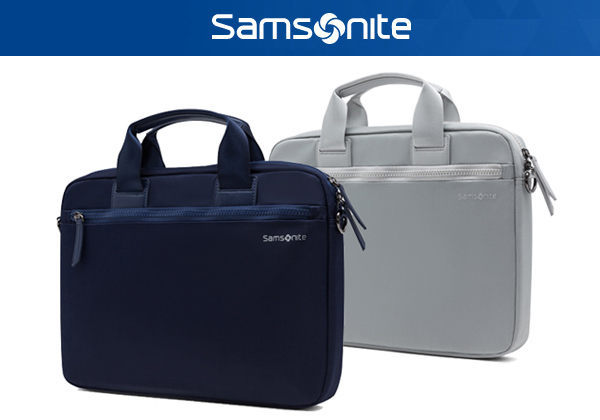 Samsonite DENDI-ICT BP5*002- 銀灰色/暗藍色 13.3吋 筆電手提包 強強滾生活