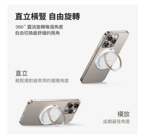 強強滾優選~【NISDA】15W 磁吸QI指環支架無線充電盤 (MWC151R)