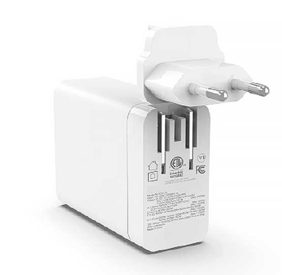 強強滾優選~【ikanolife】90W GaN氮化鎵強力PD充電器_2C+1A三輸出附5A雙頭TYPE-C線