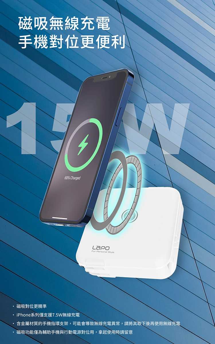 強強滾嚴選~【LaPO】多功能無線充行動電源