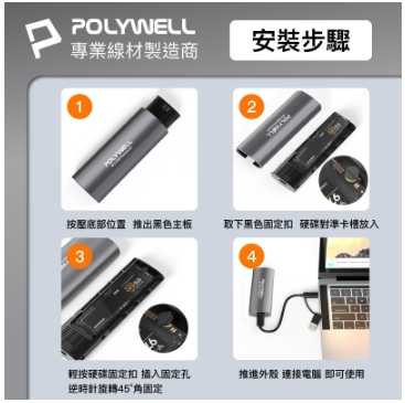 強強滾優選~ POLYWELL M.2 SSD行動硬碟外接盒