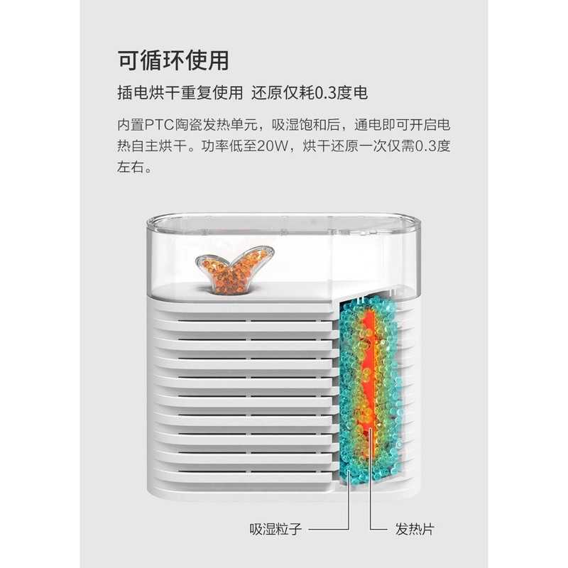 強強滾-小米 向物除濕器 可重覆循環使用 臥室衣櫃鞋櫃 迷你 除濕機 小型吸濕器 除濕盒 乾燥劑 乾燥機