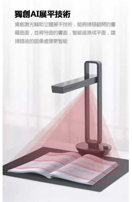 強強滾優選~CZUR Aura智慧型可折疊掃描器 (無電池) 智慧掃描器與檯燈的結合