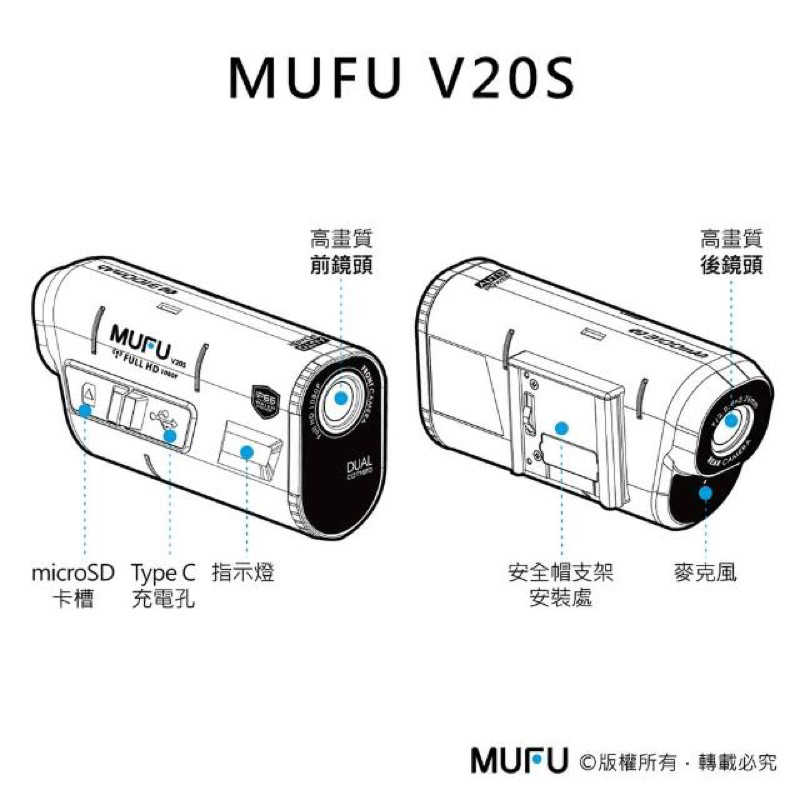 MUFU 雙鏡頭機車行車記錄器V20S二頭機(贈32GB記憶卡) 強強滾生活